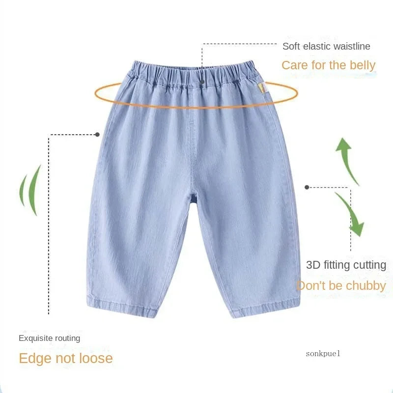Lässige Blue Baby-Jeans – Lockere Jeanshose mit elastischem Bund