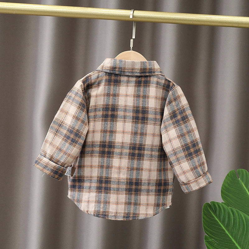 Kinder-Hemd-Kleidung, Frühling, Kariertes Kinder-Hemd – Klassische Baumwoll-Bluse für Jungen & Mädchennne Blusen, Kleidung, Kleinkind, Jungen, karierte Baumwolle, Tops, 1, 2, 3, 4 Jahre, Kinder-Langarmshirt