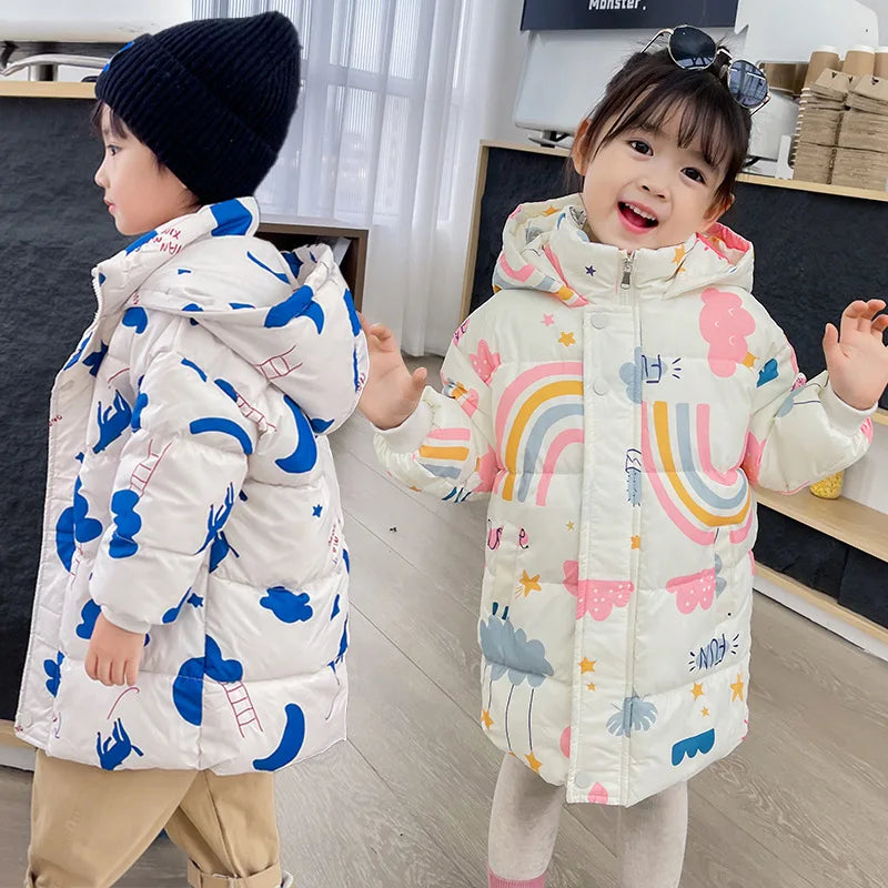 Kinder Daunenjacke – Warmer Wintermantel mit Kapuze für Jungen & Mädchen