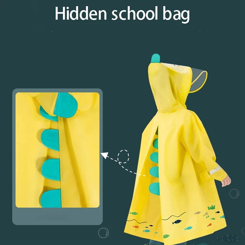 Niedlicher Polyester-Kinder-Regenmantel, wasserdichter Regenmantel für den Außenbereich, für Kinder, undurchlässiger Poncho, Regenjacke für Jungen und Mädchen