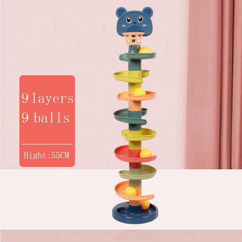 Montessori Regenbogen-Spinturm – Pädagogisches Steck- und Drehspiel für Kinder