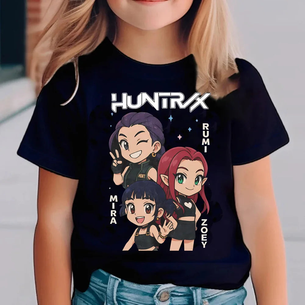 Kinder T-Shirt „Kpop Demon Hunters“ – Cooles T-Shirt mit verschiedenen Kpop Motiven