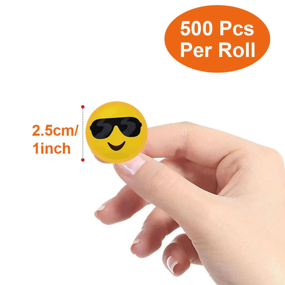 500 Stück Cartoon Smileys-Gesicht-Belohnungsaufkleber – Lustige Motivations-Aufkleber für Kinder!