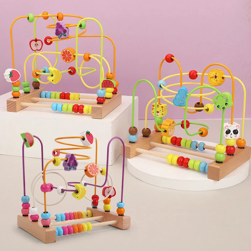 Montessori Holz Achterbahn & Perlenlabyrinth – Das clevere Lernspielzeug für kleine Mathe-Entdecker!