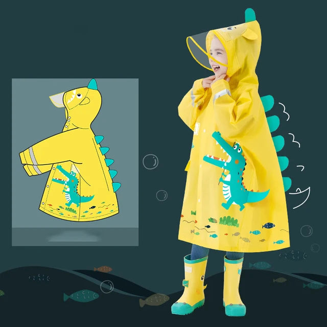 Niedlicher Polyester-Kinder-Regenmantel, wasserdichter Regenmantel für den Außenbereich, für Kinder, undurchlässiger Poncho, Regenjacke für Jungen und Mädchen