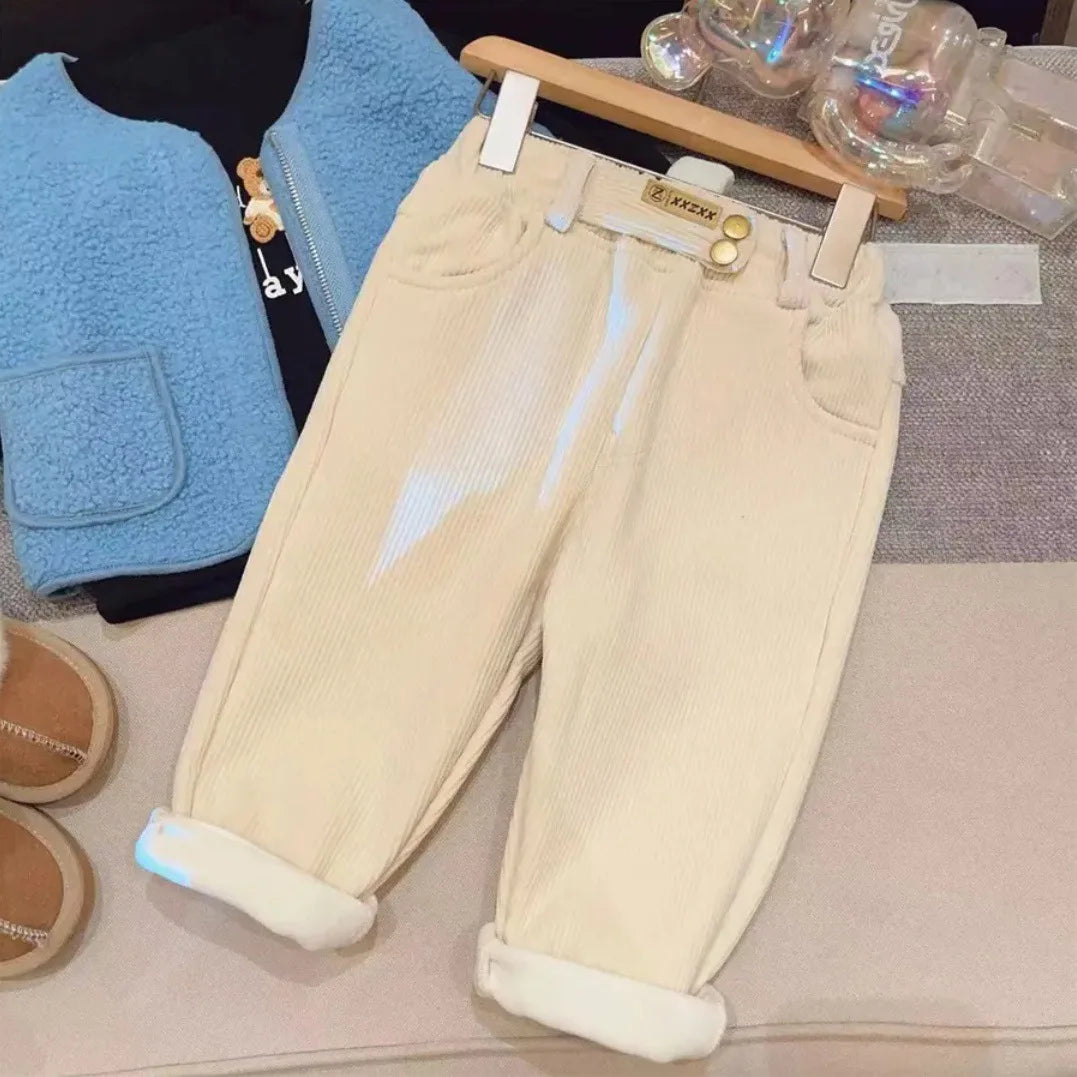 Warme Cord-Hose – Lässige Freizeithose für Kinder mit hohem Bund