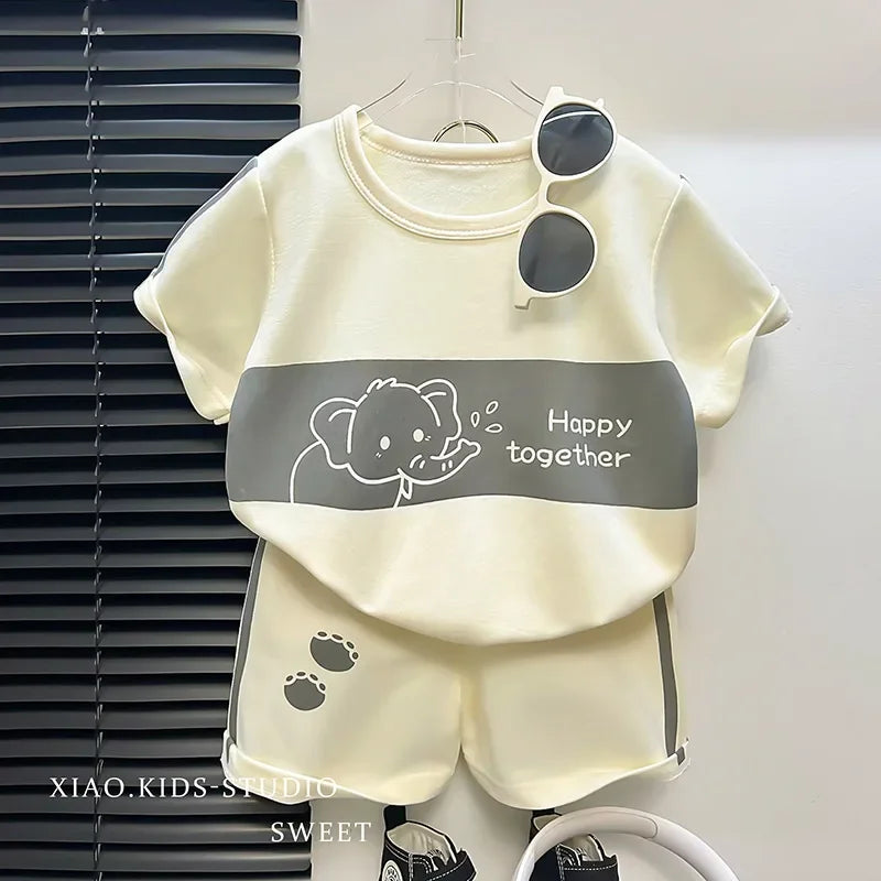 Gestreiftes Sommer-Set für Kinder – Kurzarm-Shirt & Shorts