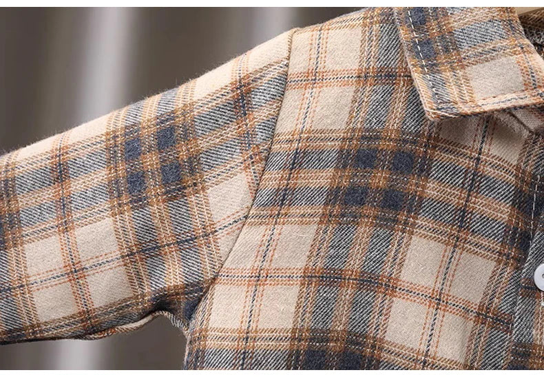 Kinder-Hemd-Kleidung, Frühling, Kariertes Kinder-Hemd – Klassische Baumwoll-Bluse für Jungen & Mädchennne Blusen, Kleidung, Kleinkind, Jungen, karierte Baumwolle, Tops, 1, 2, 3, 4 Jahre, Kinder-Langarmshirt