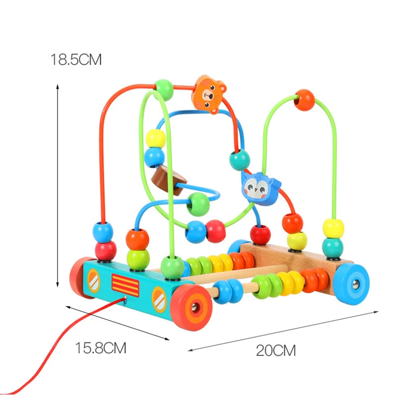 Montessori Holz Achterbahn & Perlenlabyrinth – Das clevere Lernspielzeug für kleine Mathe-Entdecker!