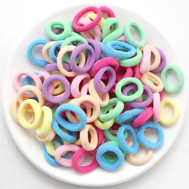 200er Set Bunte Haargummis – Elastische Haarbänder für Kinder