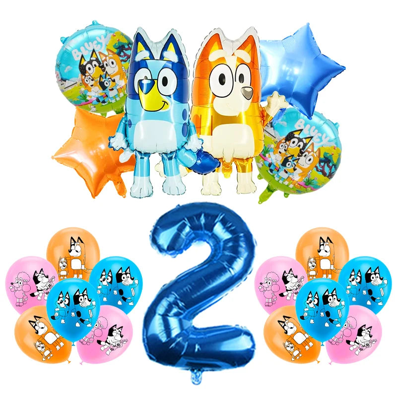 Bluey Geburtstag Deko-Set – Ballons & Partyzubehör für Kinder