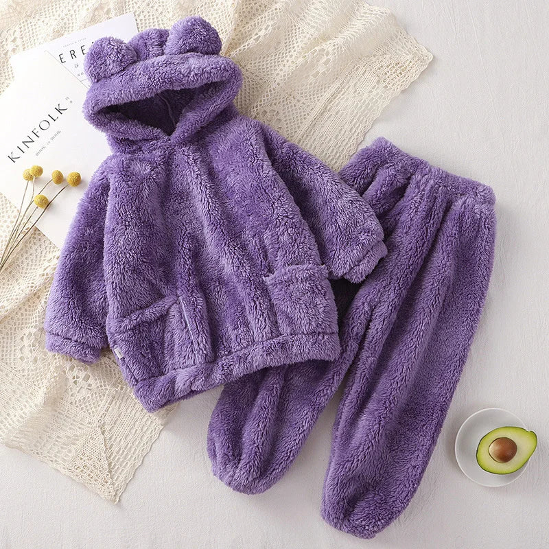 Chilliger Fleeceanzug – Dickes Fleece-Set mit Kapuze für Herbst & Winter