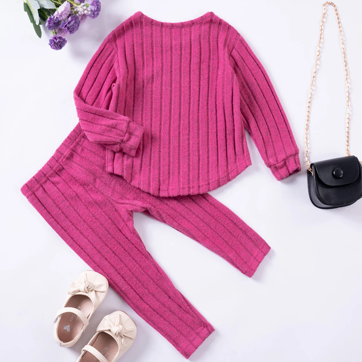 Herbstliches Mädchen- Outfit Set – Langarm-Top und modische Hose, warm, bequem und perfekt für Outdoor-Aktivitäten oder zum chilln für zu Hause