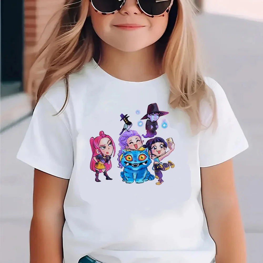Kinder T-Shirt „Kpop Demon Hunters“ – Cooles T-Shirt im Harajuku-Stil