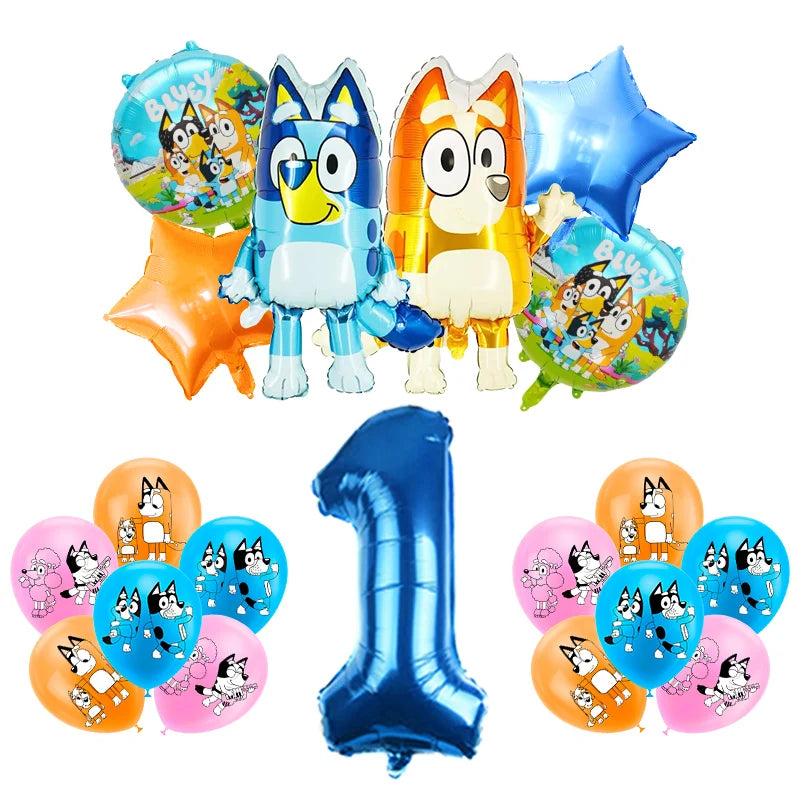 Bluey Geburtstag Deko-Set – Ballons & Partyzubehör für Kinder