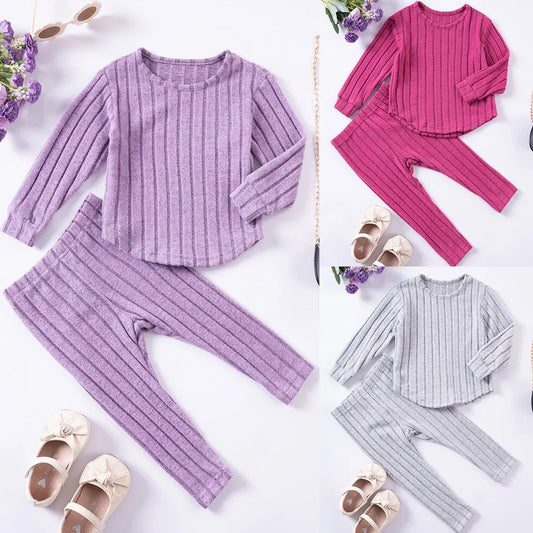 Herbstliches Mädchen- Outfit Set – Langarm-Top und modische Hose, warm, bequem und perfekt für Outdoor-Aktivitäten oder zum chilln für zu Hause