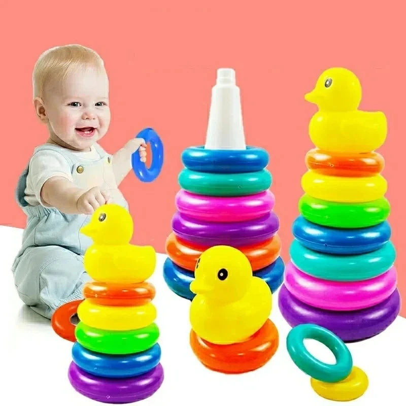 Montessori Regenbogen-Spinturm – Pädagogisches Steck- und Drehspiel für Kinder