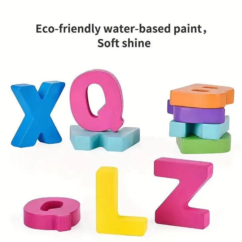 Montessori Holz-Puzzle – Lernspielzeug mit Alphabet und Zahlen