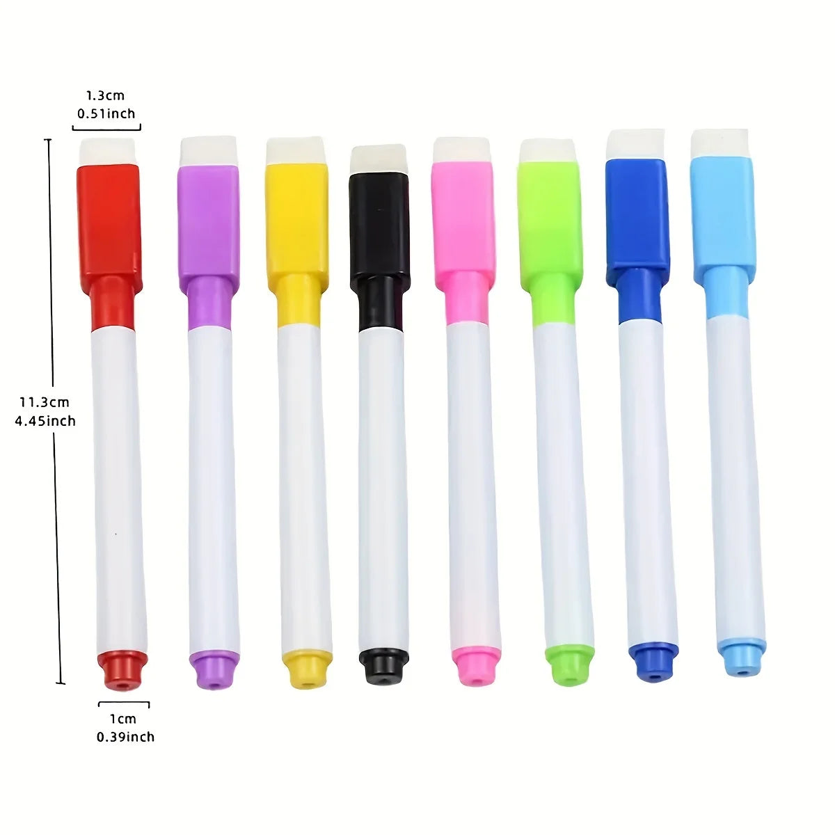 8-teiliges Set Whiteboard-Marker – Trocken abwischbare Stifte in 8 Farben
