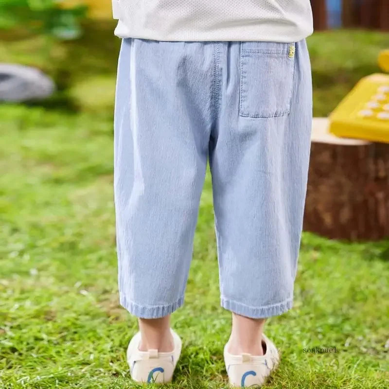 Lässige Blue Baby-Jeans – Lockere Jeanshose mit elastischem Bund