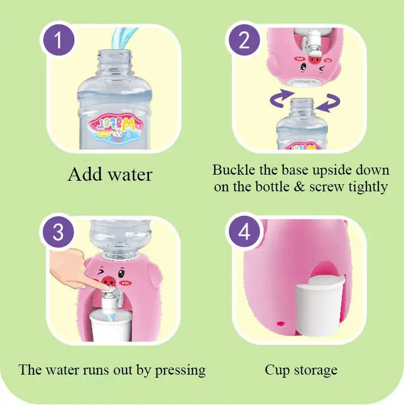 Kinder Mini Wasserspender mit Dualfunktion – Simulationsspielzeug für Wasser, Saft und Milch, Trinkbrunnen, Küchenspielzeug für Jungen und Mädchen, tolles Geschenk