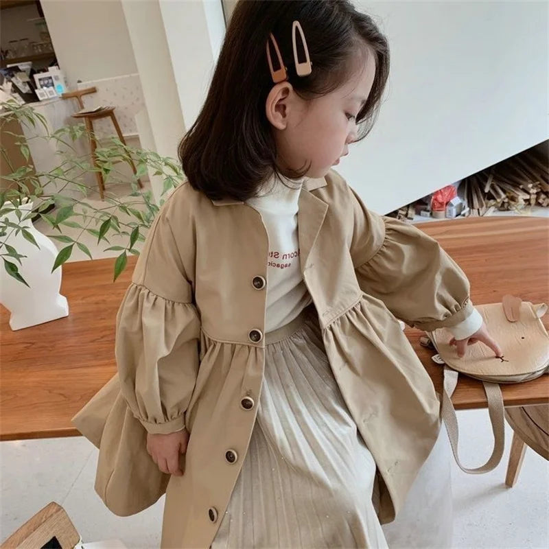 Kinder-Trenchcoat – Eleganter Mantel für Mädchen im koreanischen Stil