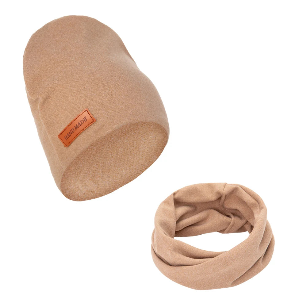 Kuscheliges Baby-Mützen-Set – 2-teiliges Mützen & Schal-Set aus weichem Kaschmir-Imitat
