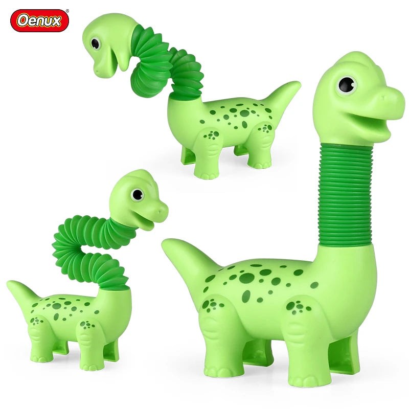 3er Set Biegsame Pop Rohr Dinosaurier – Stressabbau & Spaß für Kinder und Erwachsene (3–12 Jahre)