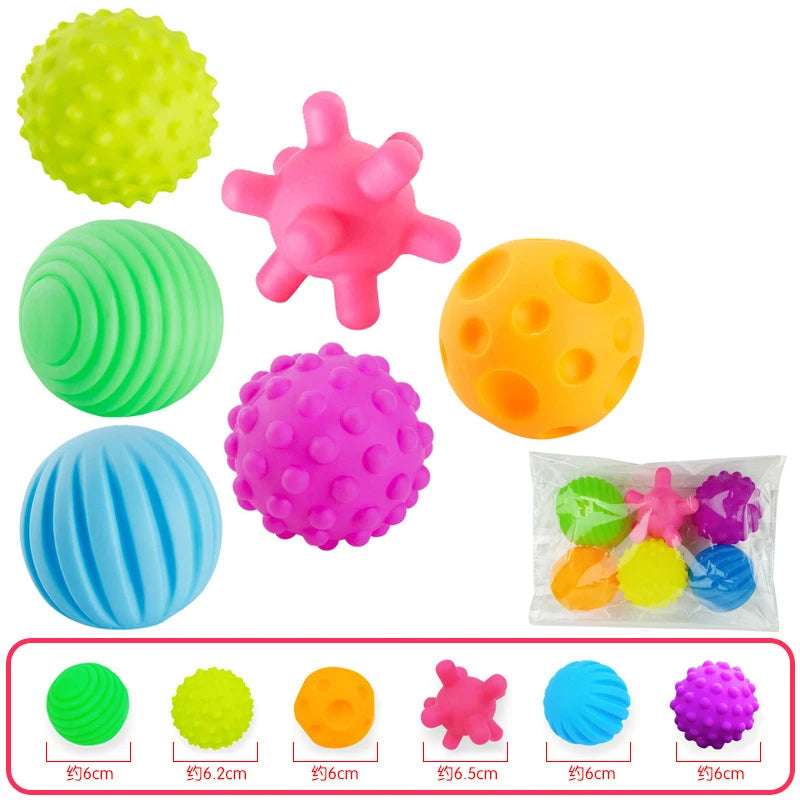 6 Stück strukturierte Multi-Ball-Set entwickeln taktile Sinne Spielzeug Baby Touch Hand Ball Spielzeug Training Ball Massage weiche Bälle Kinder Geschenke