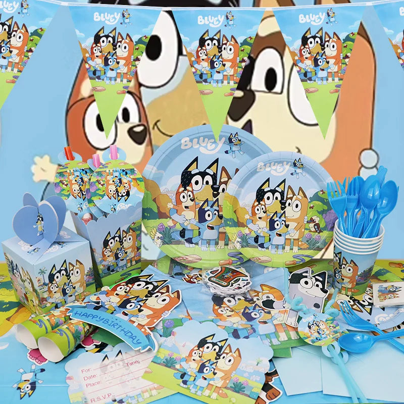 Bluey Geburtstag Deko-Set – Ballons & Partyzubehör für Kinder
