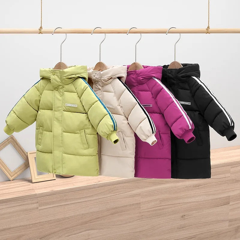 Kate's Dream Warme Baumwolljacke für Kinder – Gefütterter Wintermantel mit Kapuzeaumwolle Gefütterte Mäntel Kinder Lange Unten Herbst Winter Teen Baumwolle Kleidung Oberbekleidung Große Kinder Verdicken warme Jacke