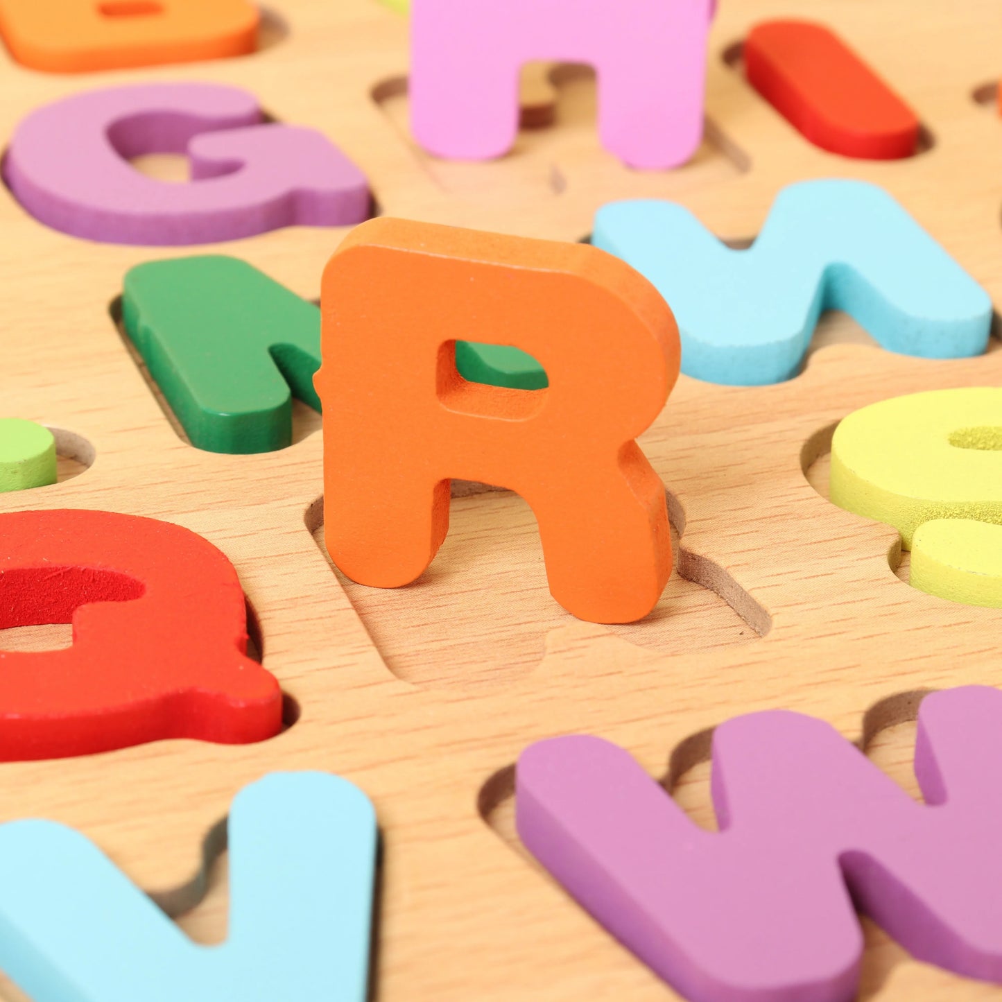 Montessori Holz-Puzzle – Lernspielzeug mit Alphabet und Zahlen
