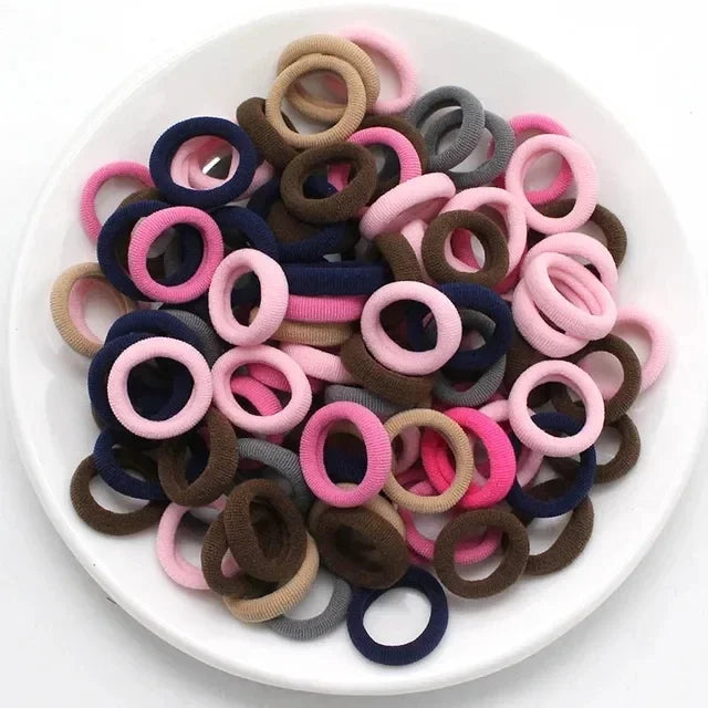 200er Set Bunte Haargummis – Elastische Haarbänder für Kinder