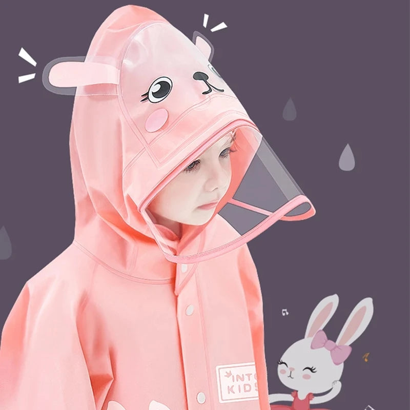 Niedlicher Polyester-Kinder-Regenmantel, wasserdichter Regenmantel für den Außenbereich, für Kinder, undurchlässiger Poncho, Regenjacke für Jungen und Mädchen