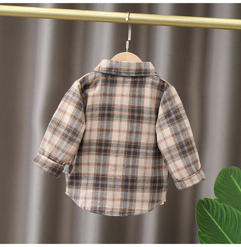 Kinder-Hemd-Kleidung, Frühling, Kariertes Kinder-Hemd – Klassische Baumwoll-Bluse für Jungen & Mädchennne Blusen, Kleidung, Kleinkind, Jungen, karierte Baumwolle, Tops, 1, 2, 3, 4 Jahre, Kinder-Langarmshirt