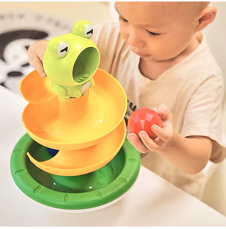 Montessori Regenbogen-Spinturm – Pädagogisches Steck- und Drehspiel für Kinder