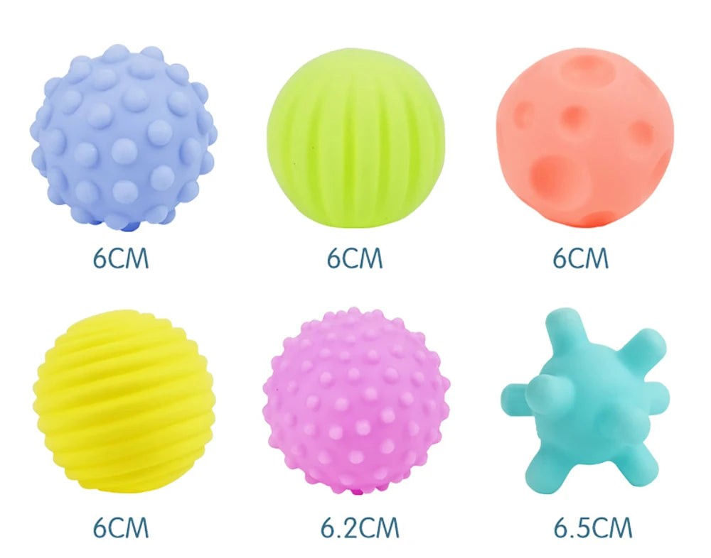 6 Stück strukturierte Multi-Ball-Set entwickeln taktile Sinne Spielzeug Baby Touch Hand Ball Spielzeug Training Ball Massage weiche Bälle Kinder Geschenke