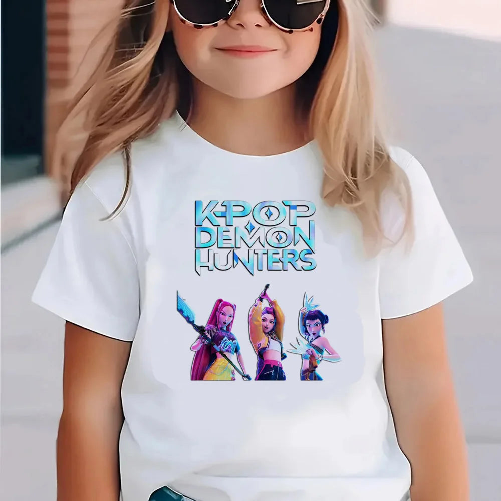 Kinder T-Shirt „Kpop Demon Hunters“ – Cooles T-Shirt im Harajuku-Stil