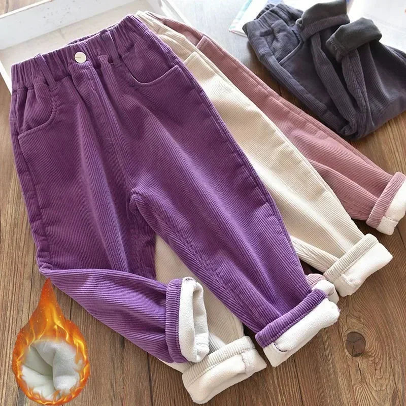 Warme Cord-Hose – Lässige Freizeithose für Kinder mit hohem Bund
