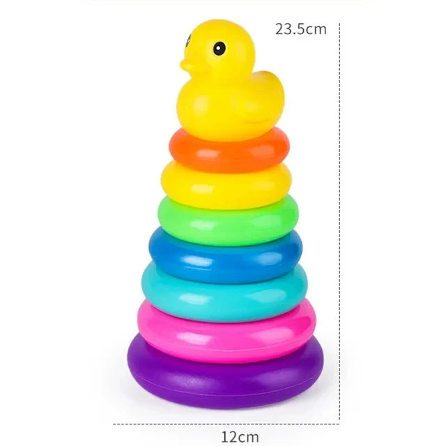 Montessori Regenbogen-Spinturm – Pädagogisches Steck- und Drehspiel für Kinder