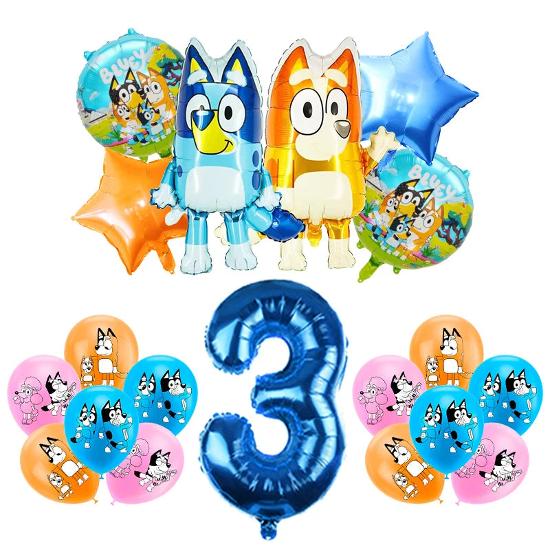 Bluey Geburtstag Deko-Set – Ballons & Partyzubehör für Kinder
