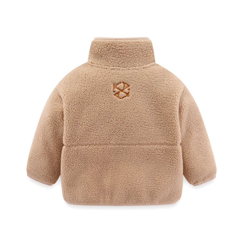 Stylishe & Warme Fleece-Jacke für Kinder  – Plüsch-Mantel mit Reißverschluss für Herbst & Winter
