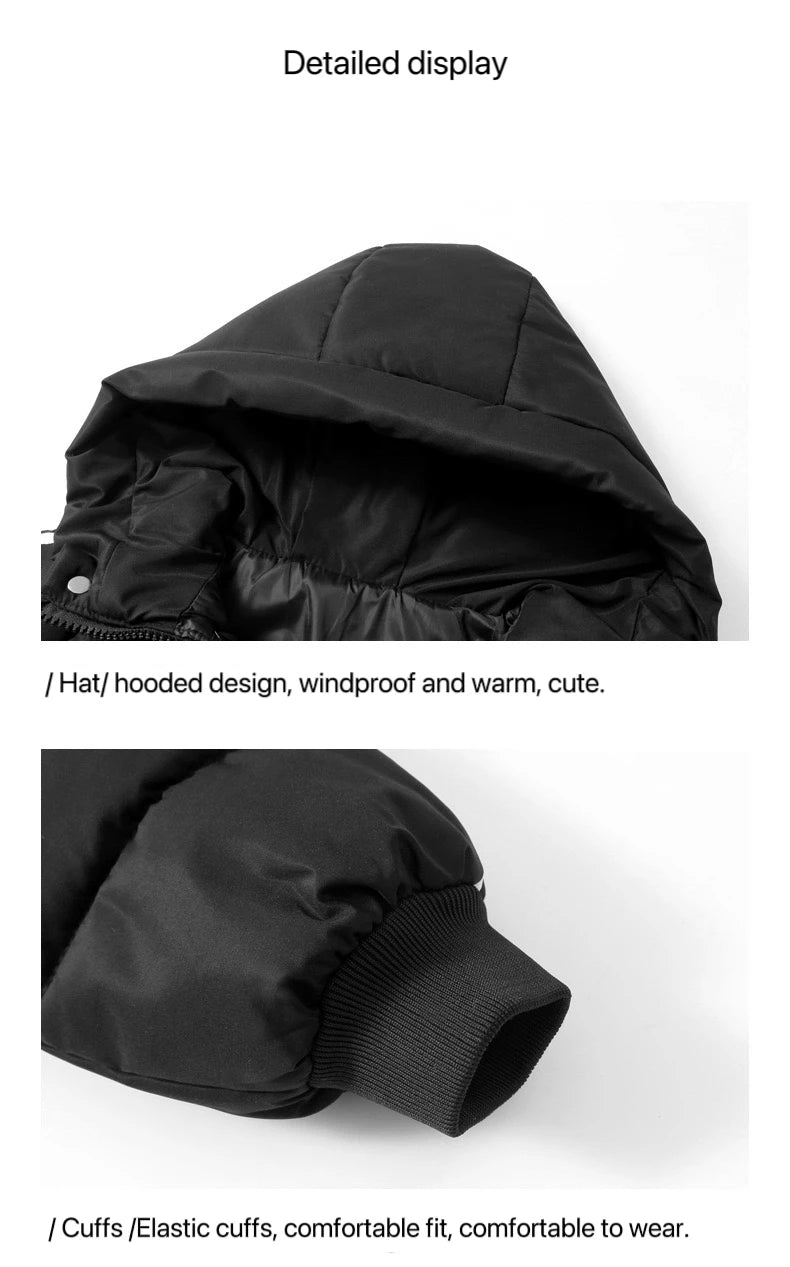 Kate's Dream Warme Baumwolljacke für Kinder – Gefütterter Wintermantel mit Kapuzeaumwolle Gefütterte Mäntel Kinder Lange Unten Herbst Winter Teen Baumwolle Kleidung Oberbekleidung Große Kinder Verdicken warme Jacke