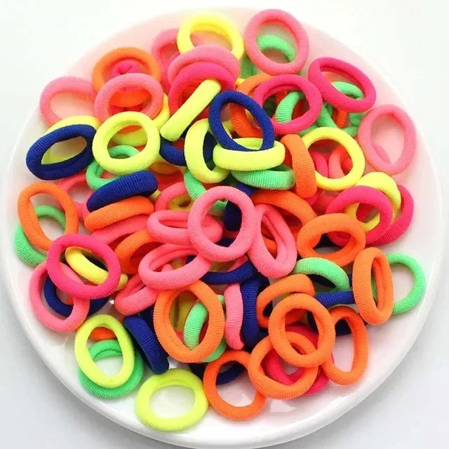200er Set Bunte Haargummis – Elastische Haarbänder für Kinder