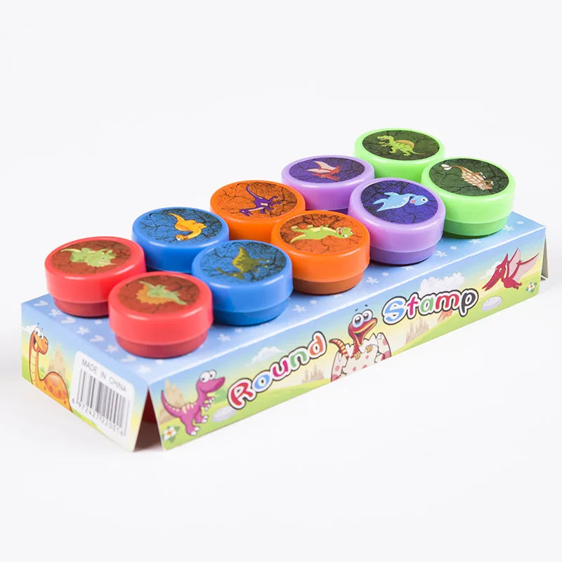 10 Stück bunte Kinder-Stempel – Kreatives Basteln, Malen & Dekorieren für kleine Künstler!