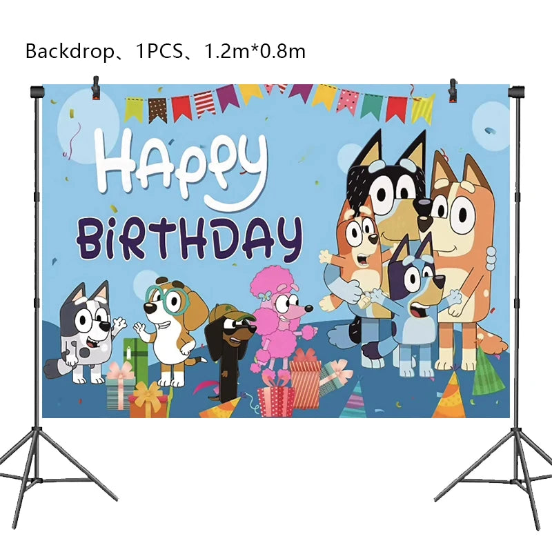 Bluey Geburtstag Deko-Set – Ballons & Partyzubehör für Kinder