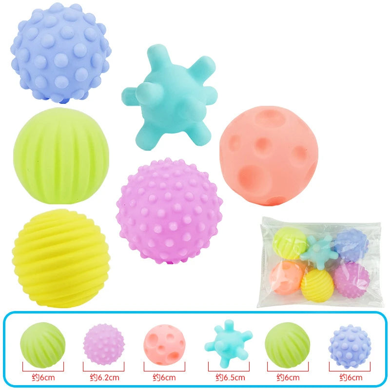 6 Stück strukturierte Multi-Ball-Set entwickeln taktile Sinne Spielzeug Baby Touch Hand Ball Spielzeug Training Ball Massage weiche Bälle Kinder Geschenke