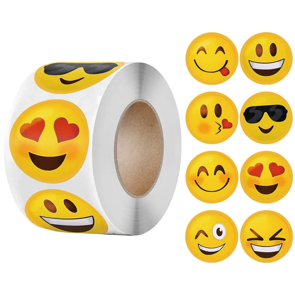 500 Stück Cartoon Smileys-Gesicht-Belohnungsaufkleber – Lustige Motivations-Aufkleber für Kinder!