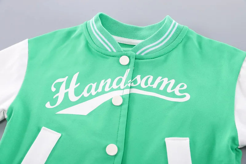 Casual 2-teiliges Set für Jungen – Jacke und Hose mit Buchstabendruck