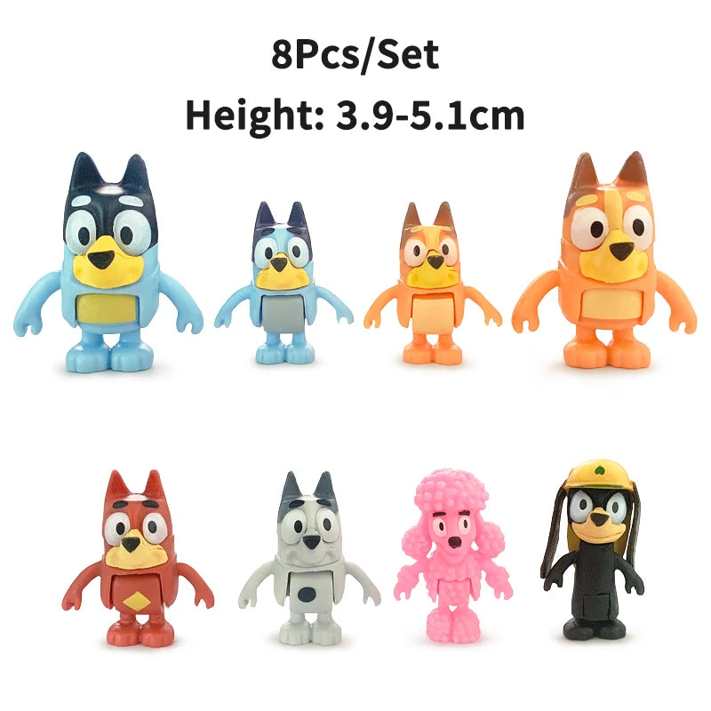 Bluey Bingo Anime Figur 8 Stk. – Das perfekte Spielzeug für kleine Abenteurer!